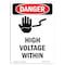 Signmission Safety Sign, OSHA Danger, 14" Height, High Voltage Within, Portrait OS-DS-D-1014-V-1336 - alternate 1